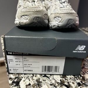 Toddlers 740 Bungee Lace New Balance Kids' Sneakers- Stone